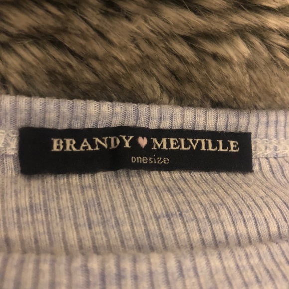 Brandy Melville Light Blue Ribbed Crop Top - Picture 3 of 5